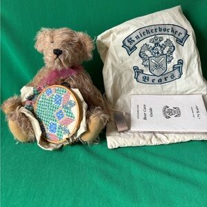 Knickerbocker 1990’s Bear BEA Sewing Quilt 11” Mohair new generation  LE 1048